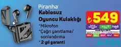 PİRANHA KABLOSUZ OYUNCU KULAKLIĞI